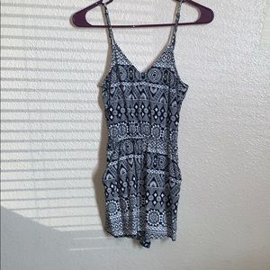 Black and White patterned romper